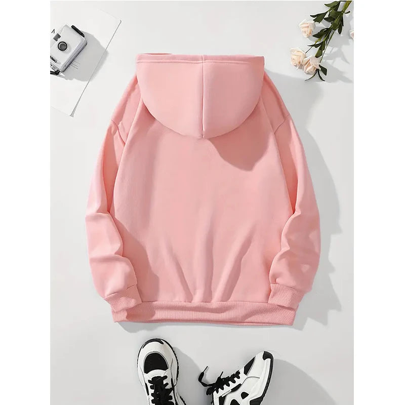 Girls’ & Women’s Y2K Cherry Print Hoodie – Long Sleeve Pocket Gothic Streetwear Sweatshirt