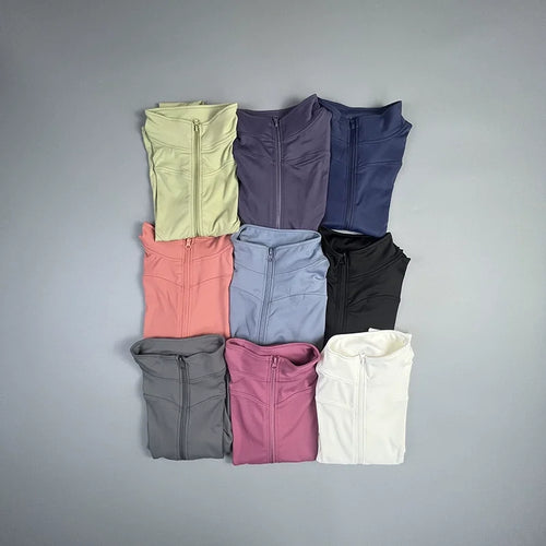 2025 Women’s Yoga Jacket – Slimming Zipper Sports Coat for Fitness & Body Sculpting