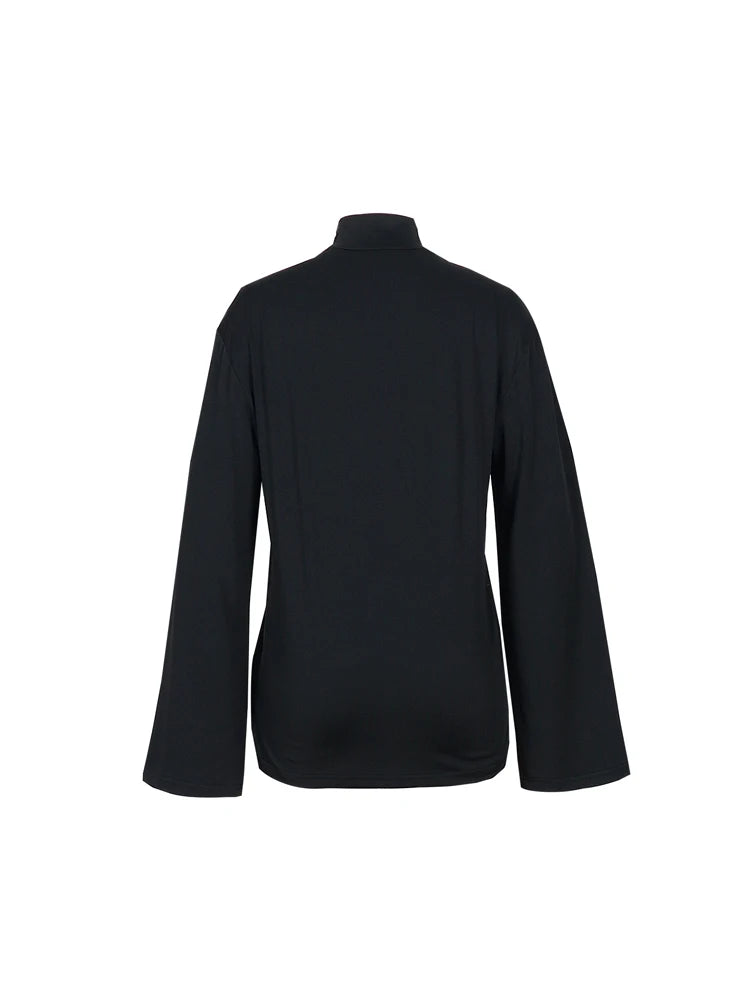 2025 Flared Sleeve Turtleneck Top
