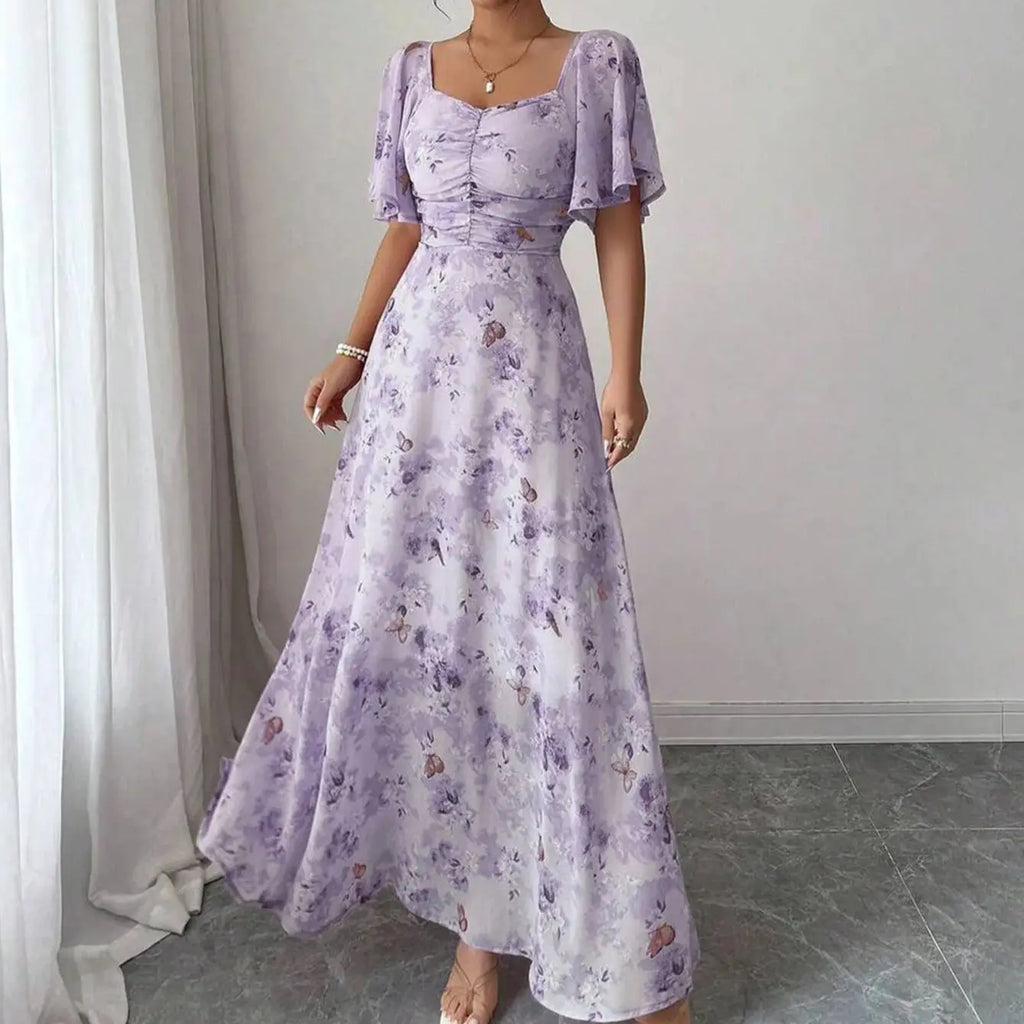 Purple Butterfly Mini Dress