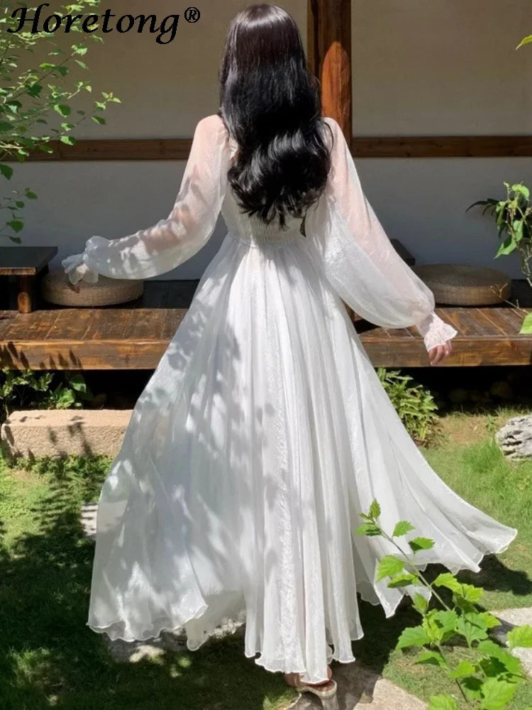 White Off-Shoulder Maxi Dress