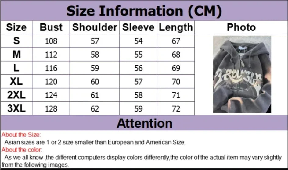 Autumn Women’s Hoodie – Loose Zippered Y2K Streetwear Sweatshirt