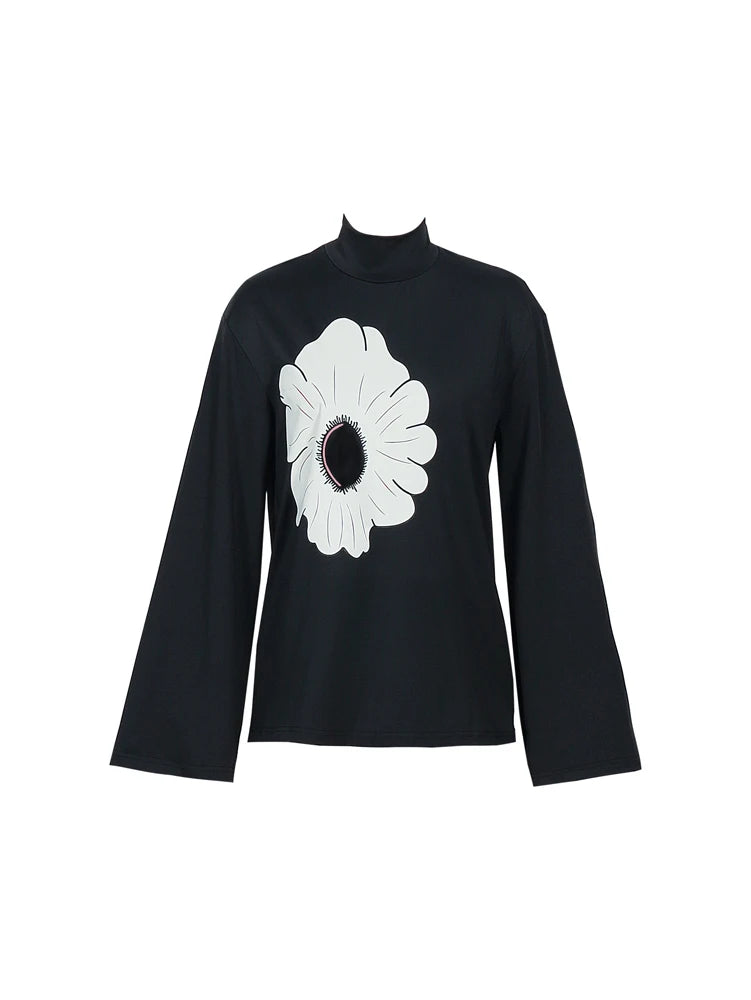 2025 Flared Sleeve Turtleneck Top