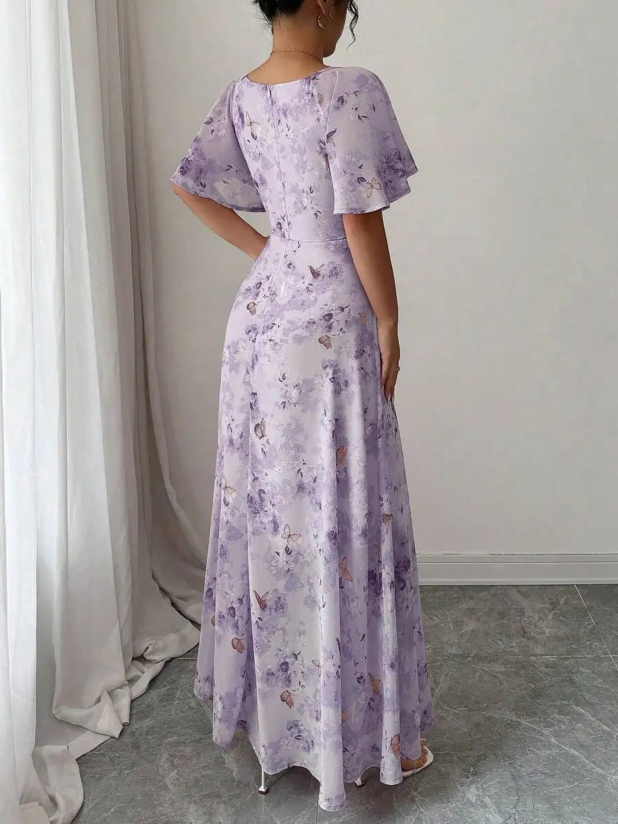 Purple Butterfly Mini Dress