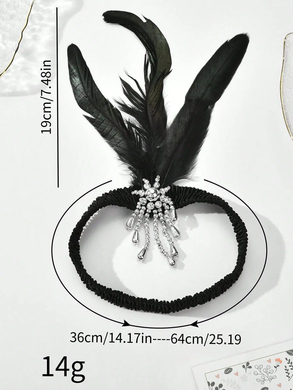 1920s Feather Sequin Headband