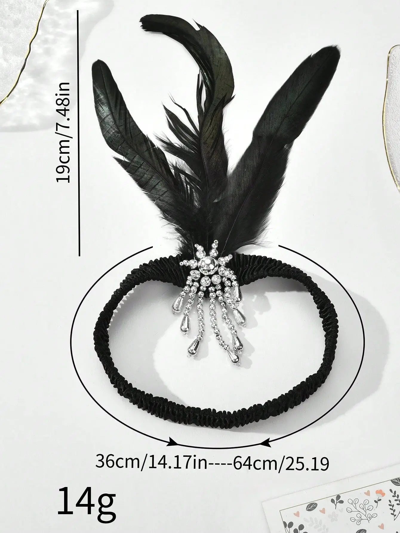 1920s Feather Sequin Headband