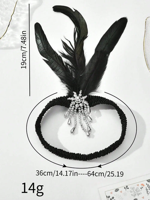 1920s Feather Sequin Headband