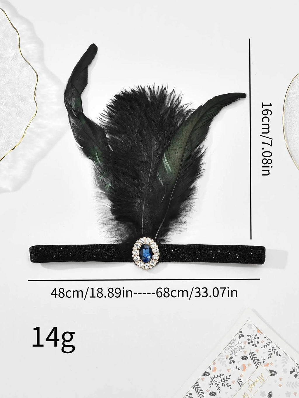 1920s Feather Sequin Headband