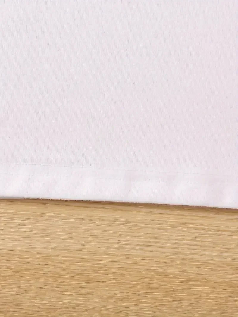 Women’s Summer White Cat Print T-Shirt – Casual Short Sleeve O-Neck Top